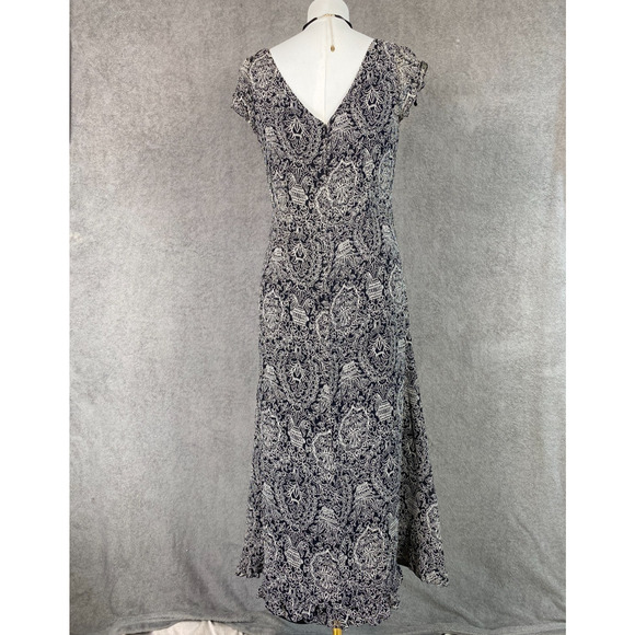 Dana Buchman Womens 100% Silk Y2K Whimsigoth Midi Dress Size 8 Petite Grunge - Picture 7 of 13